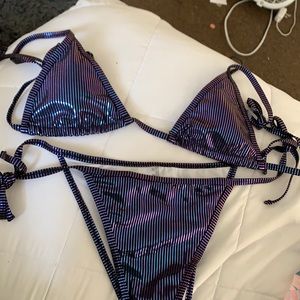 Metallic triangle bikini